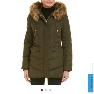 Kensie Faux-Fur-Trim Quilted Puffer Coat